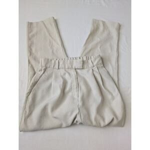 H&M Pants Womens Size 4 High Rise Pleated Straight Leg‎ Khaki Pockets Preppy